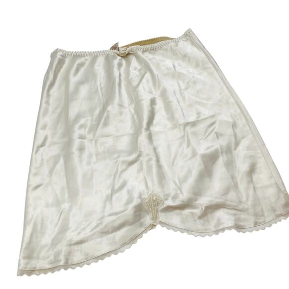 Victoria's Secret gold label vintage ivory white satin slip skirt - Picture 4 of 4